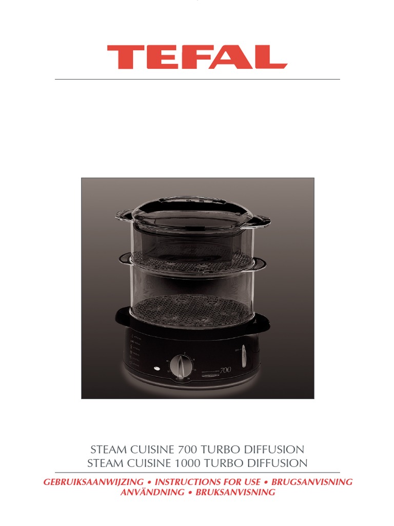 Tefal Steam Cuisine 700 & 1000 Turbo Manual Pasta Foods