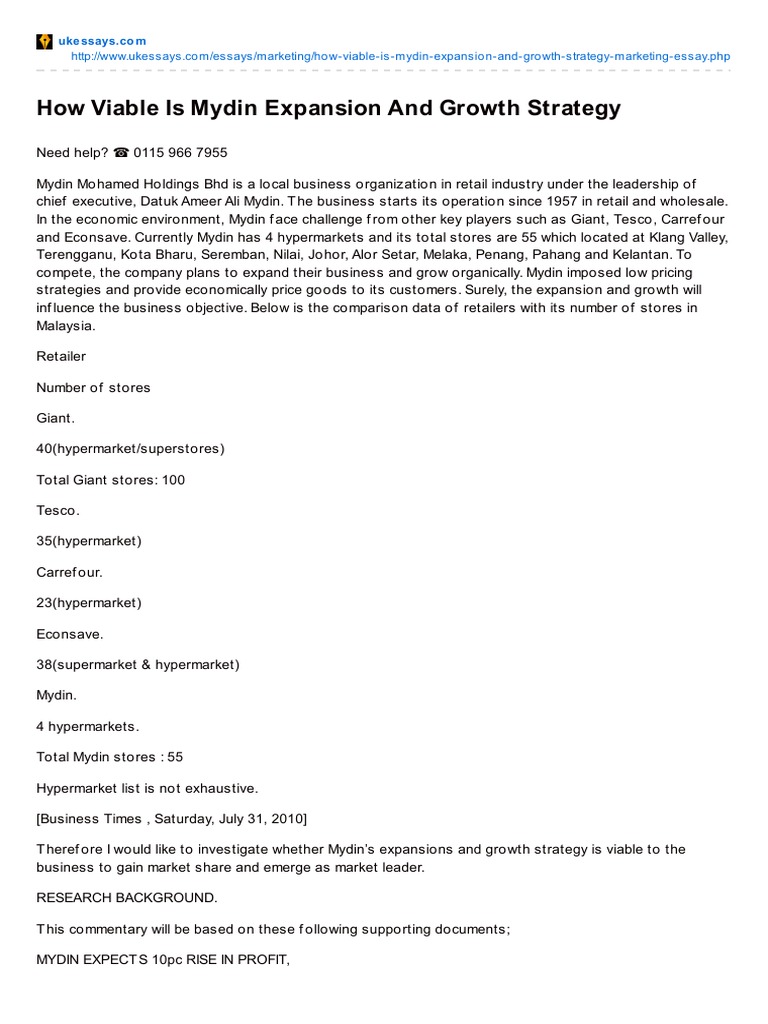 How viable is mydin expansion and growth strategy marketing essay 03 picture