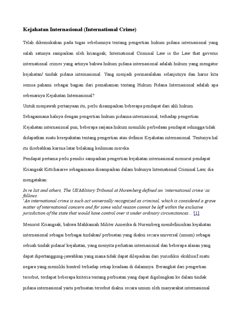 Ryo Pengembangan Hukum Pidana Internasional