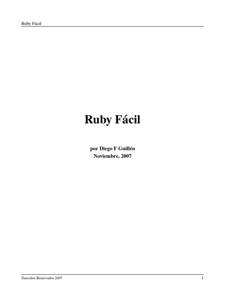 Guía Rápida para Aprender Ruby | PDF | Pi | Ruby (lenguaje de programación)