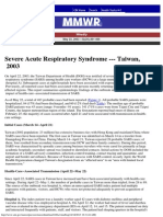 Severe Acute Respiratory Syndrome - Taiwan, 2003