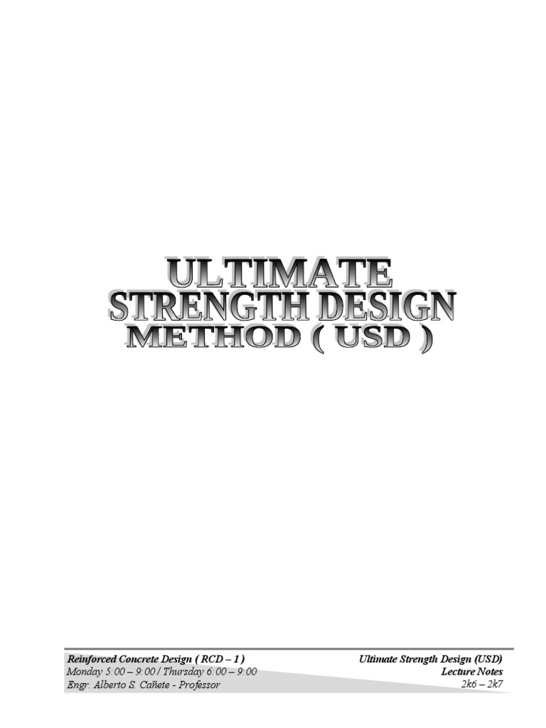 Ultimate Strength Design (Singly)
