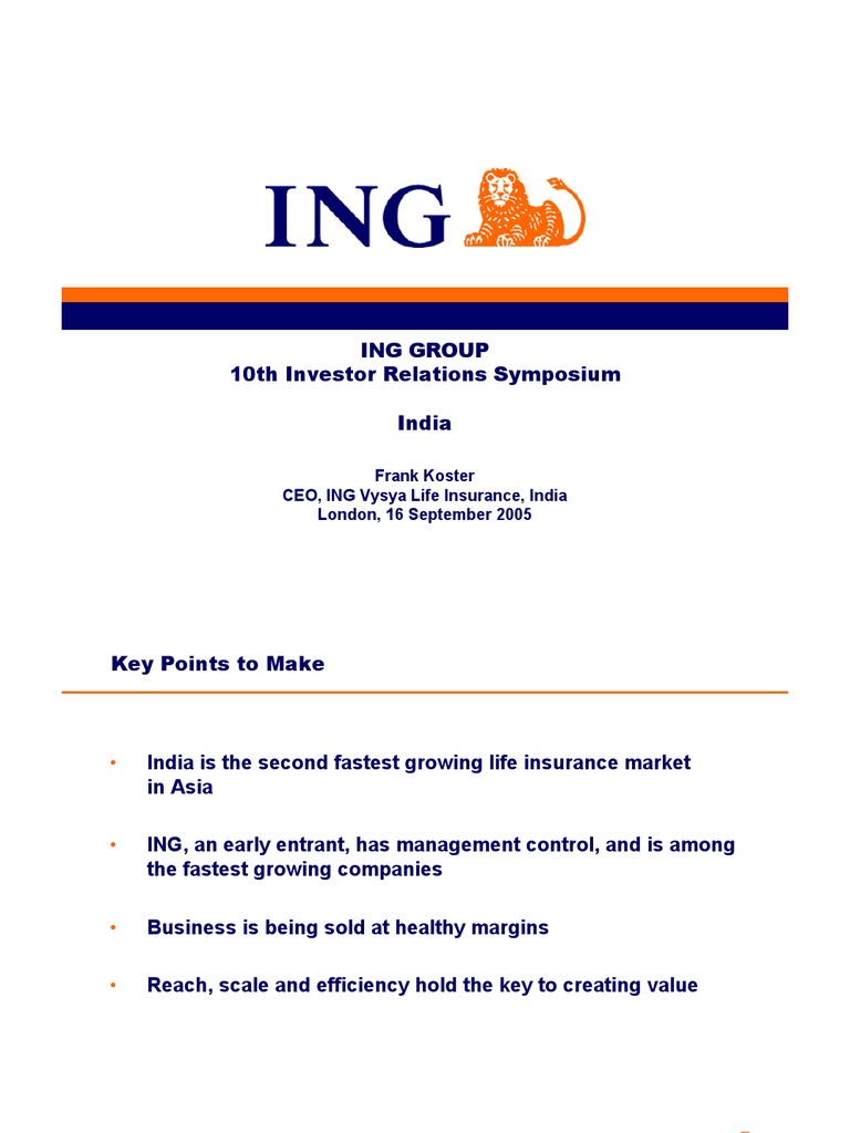 ING Group's Growth in India's Insurance Market | PDF | Ing Group ...