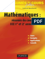 Mathematiques - ECE 1ere 2eme Annee Resumes Du Cours