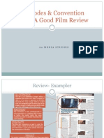 Codes and Conventions of A Good Film Review