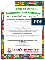 Are You of African Descent?: We Would Love To Talk To You About Your Traditions and Cultures