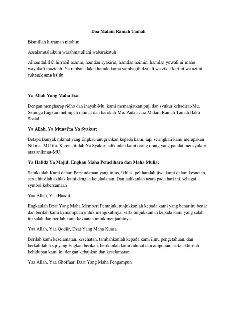 Doa Ramah Tamah PDF