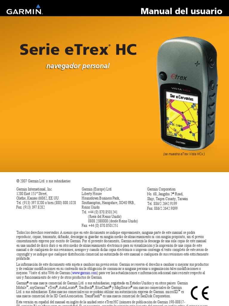 Manual Garmin Etrex Vista Hcx