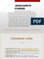 Evolutia Prozei Scurte in Literatura Romana