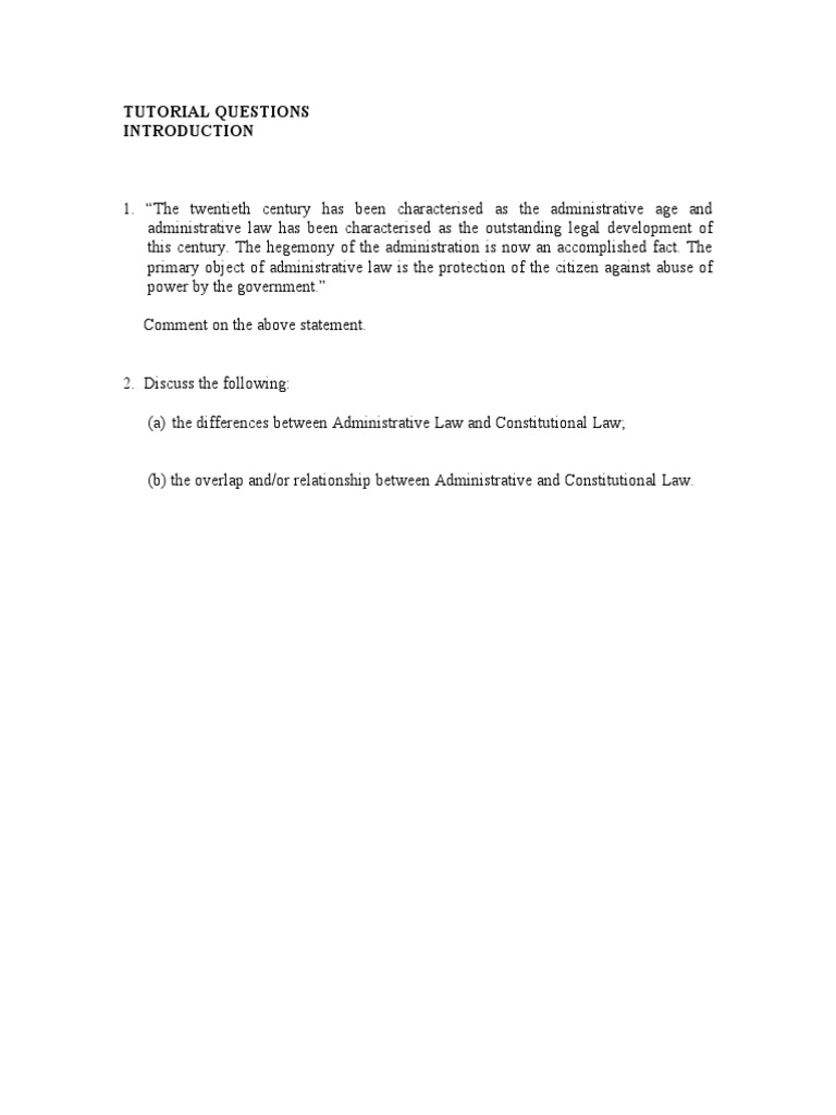 Tutorial Questions | PDF