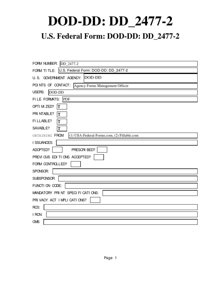 DD Form 2477-2 Overview and Details | PDF