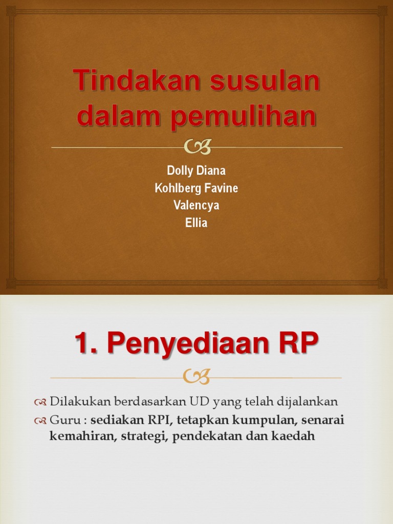 Tindakan Susulan Dalam Pemulihan Pdf