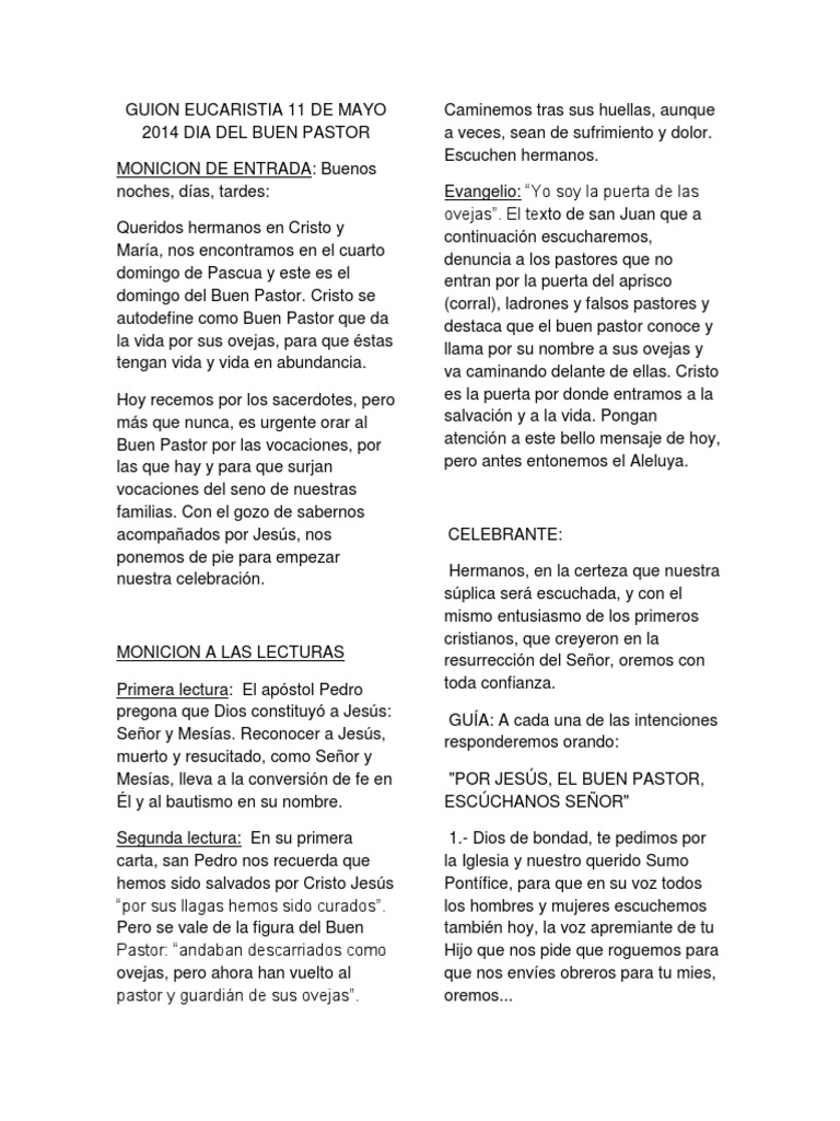 Monicion de Entrada PDF Misa (liturgia) Jesús