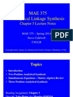 MAE 375 Analytical Linkage Synthesis: Chapter 5 Lecture Notes
