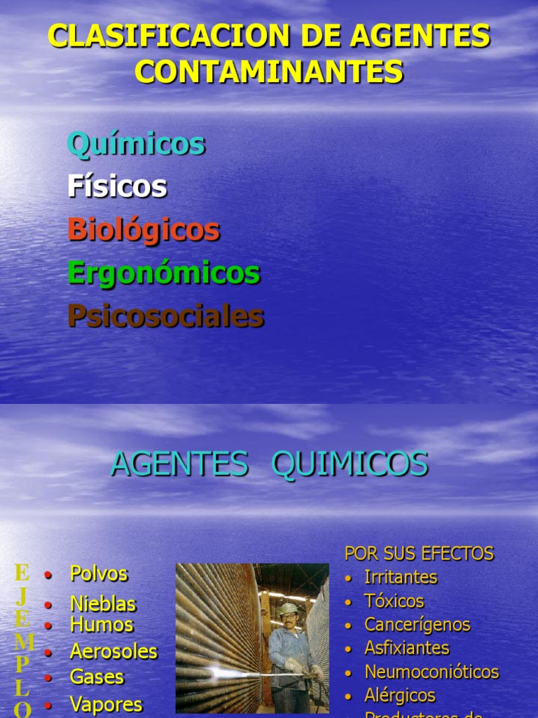 Clasificacion De Agentes Contaminantes Químicos