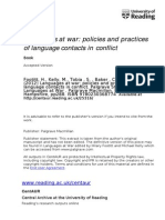 Languages at War: Policies and Practices of Language Contacts in Conflict