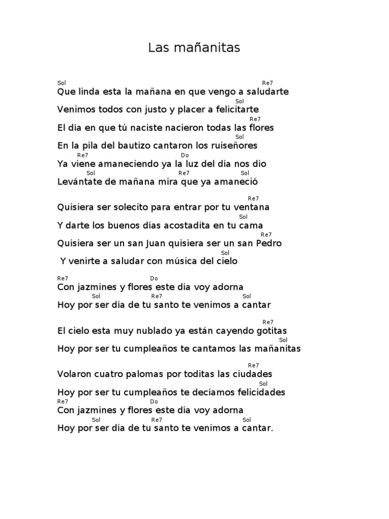 las mañanitas (que linda esta la manana) PDF Ocio Entretenimiento