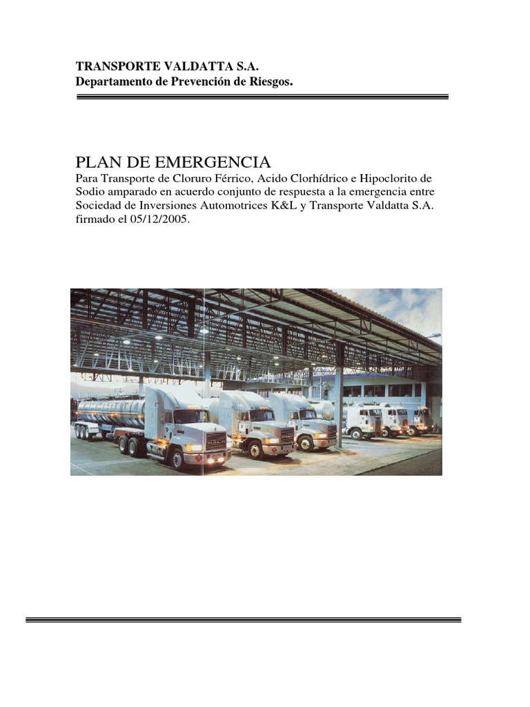 Anexo 3 Plan de Emergencia | PDF | Transporte | Naturaleza