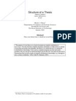 Structure of a Thesis