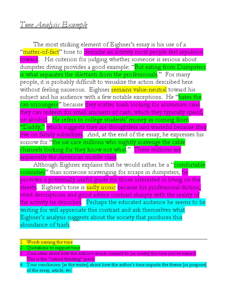 tone analysis essay examples