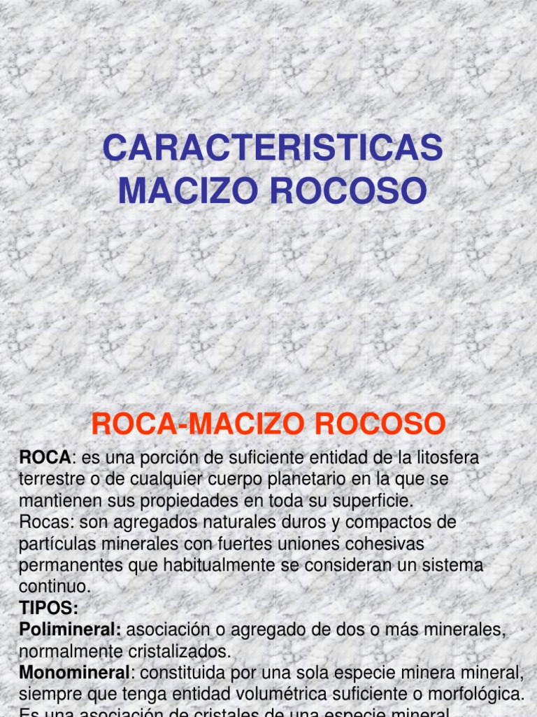 Características del Macizo Rocoso | PDF | Roca (geología ...