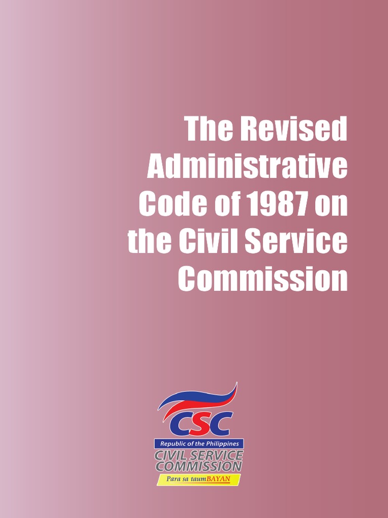 Revised Administrative Code of 1987 On The Civil Service Commission