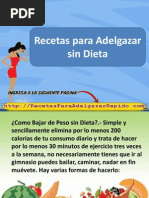 Recetas para Adelgazar Sin Dieta