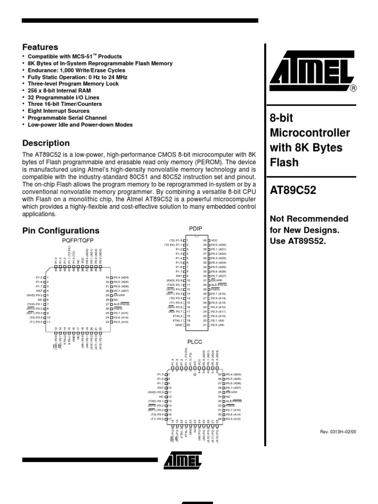 AT89c52 Datasheet | PDF