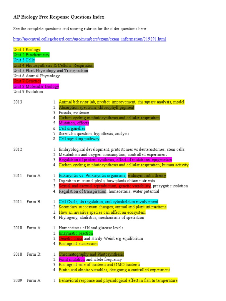 Photosynthesis Free Response Questions | PDF | Photosynthesis | Biology
