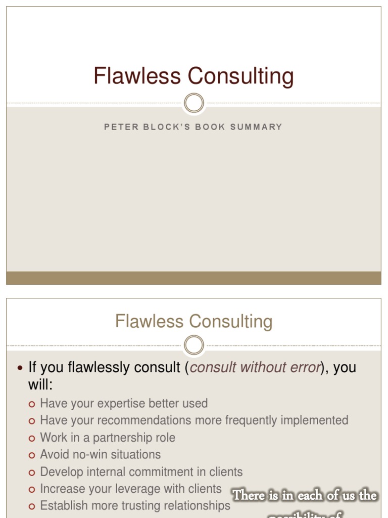 Flawless Consulting Summary Consultant System