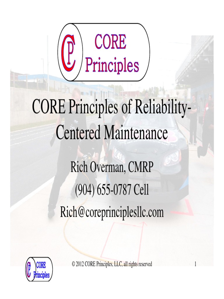 CORE Principles of RCM Compatibility Mode | PDF | Reliability ...