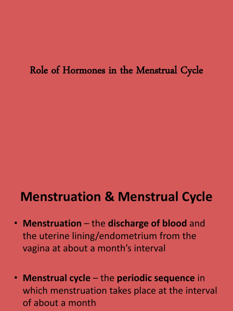 Hormones in Menstrual Cycle | PDF | Wellness | Science & Mathematics