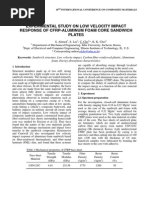 Experimental Study on Low Velocity Impact Response of Cfrp-Aluminum Foam Core Sandwich Plates