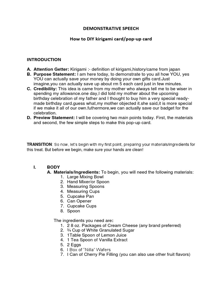 5 minute demonstration speech ideas image