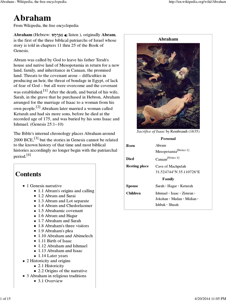 Abraham Wikipedia The Free Encyclopedia Abraham Sarah