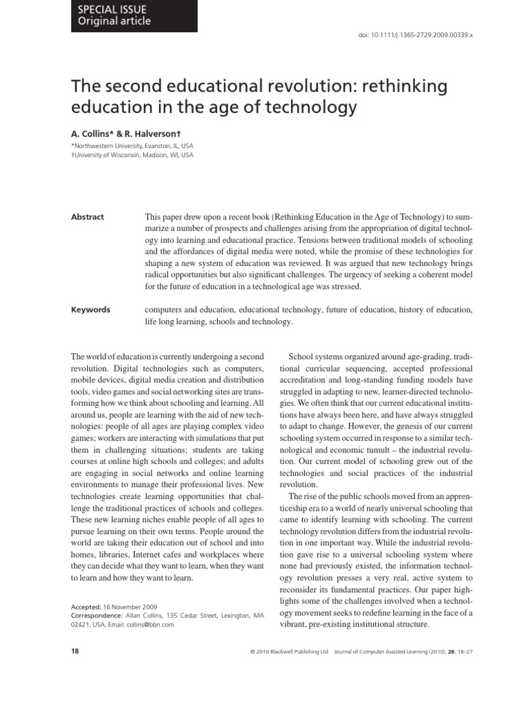 Rethinking Education in The Age of Technology PDF | PDF | Educational ...