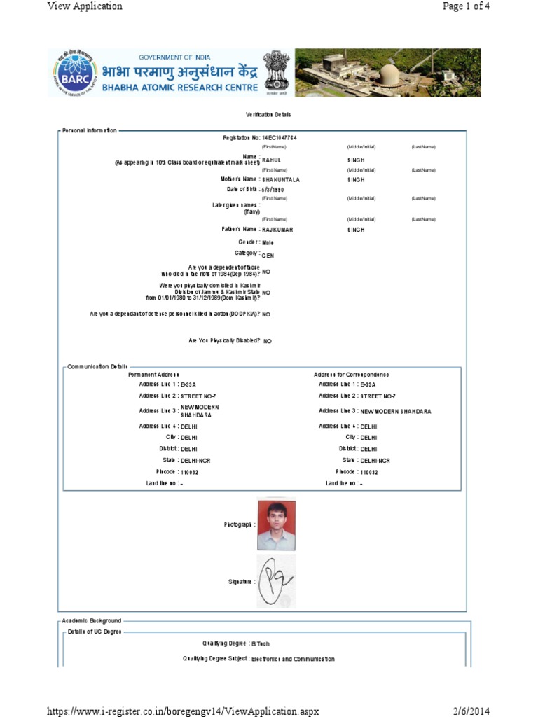 Barc Application PDF