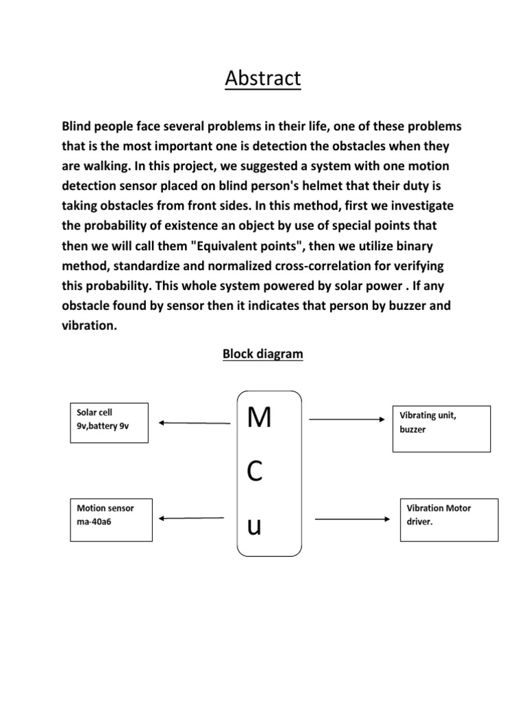 An Obstacle Detection System For Blind People | PDF | Technology ...