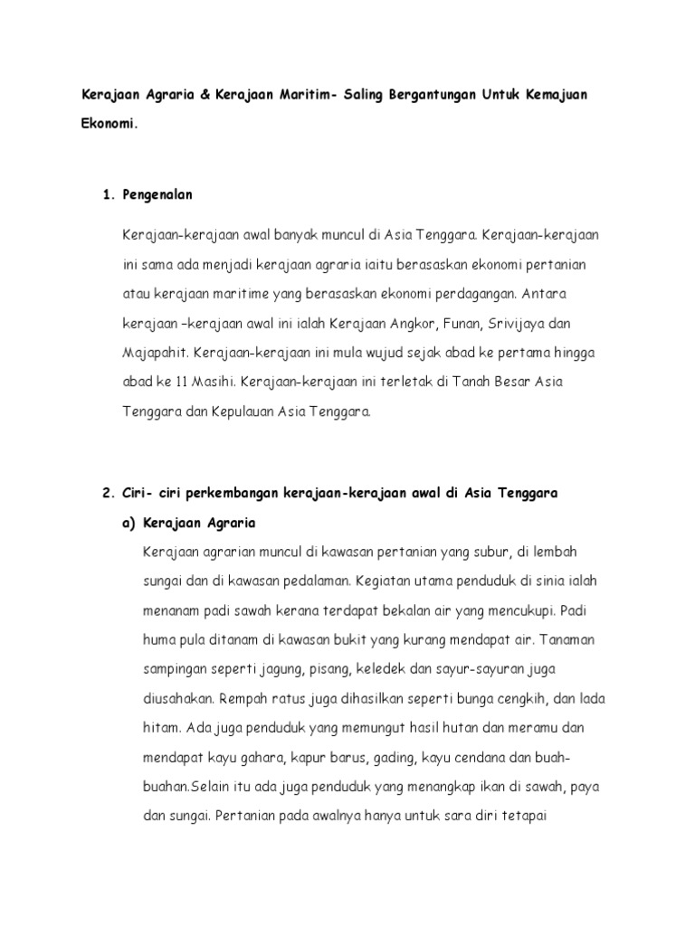 Sejarah 3 Kerajaan Awal Saling Bergantungan Pdf