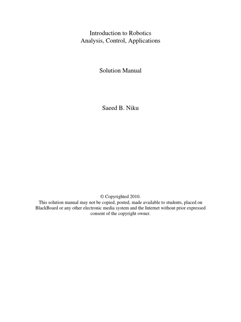 introduction to robotics niku 2nd edition pdf download