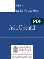 Master Universitario en Asia Oriental 2012-2013