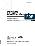 MiniDisc Portatil MZR501 - Es