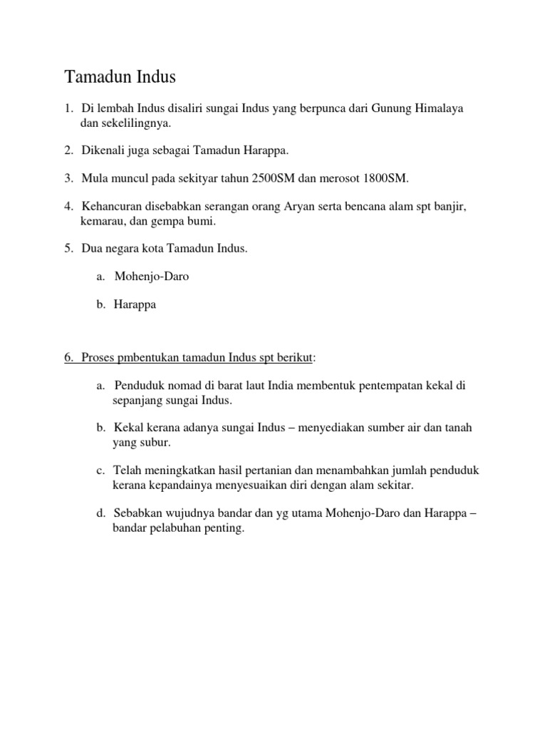 Tamadun Indus Pdf