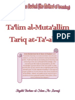 Instruction of the Student (the Method of Learning) - Ta'Lim Al-Muta'Allim (Tariq at-Ta'-Allam) by Sh. Burhan-ul-Islam Az-Zarnuji