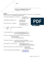 Listening Comprehension Test: Ciclo Básico 5 - Nivel 5 - Set A