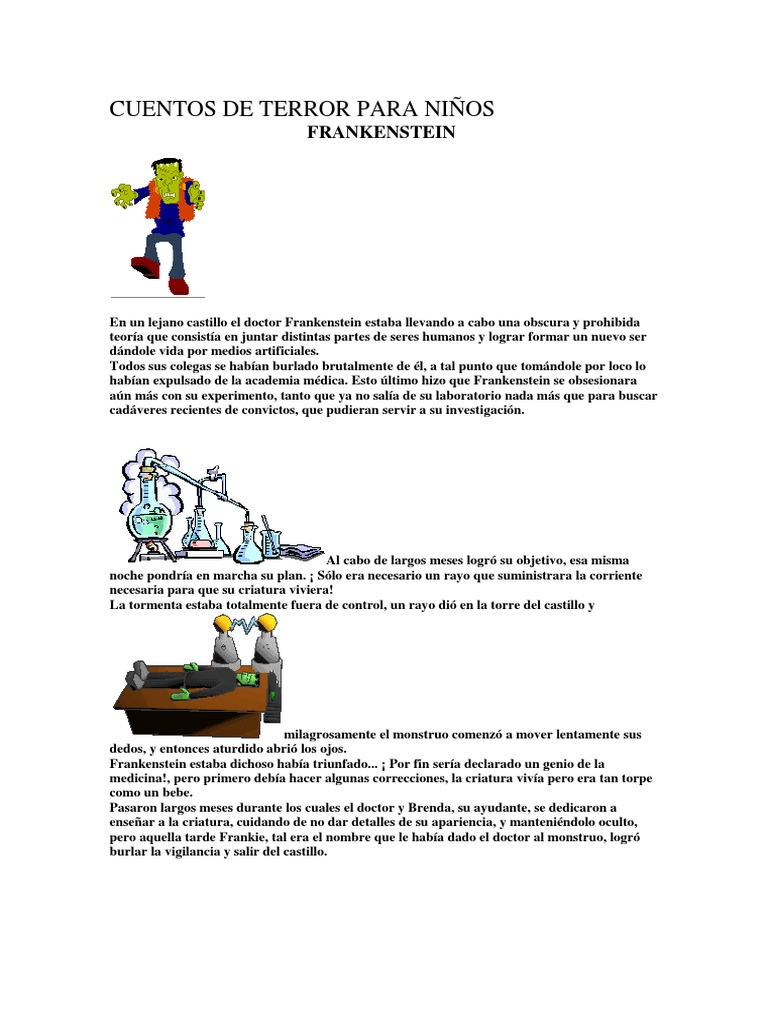 Cuentos de Terror para Niños Frankenstein | PDF | Ocio