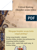 Adi Hidayat. Critical Thinking (Berpikir Secara Kritis) 2-9-09