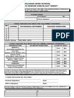 Oologah High School 2013-2014 Senior Check-Out Sheet