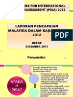 Laporan Pencapaian Malaysia Dalam Kajian PISA 2012 - Kepada Sekolah