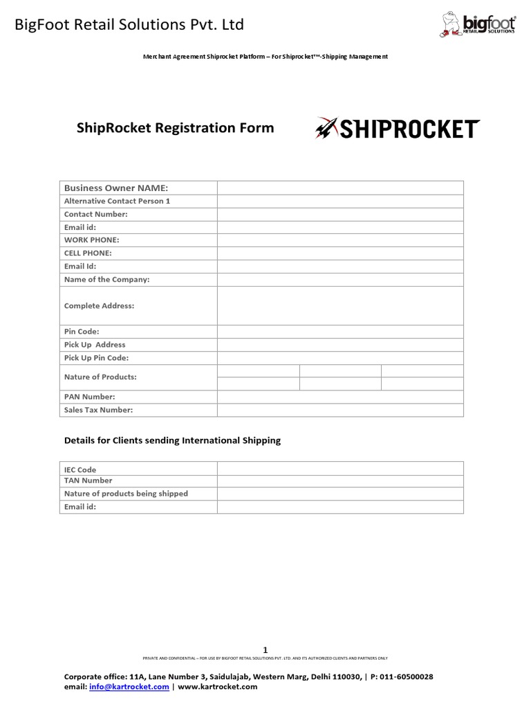 Shiprocket Agreement Invoice Oxygen